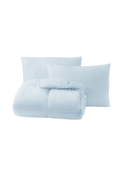 Yataş Bedding Macaron Çift Kişilik Yorgan - Yastık Set - Mavi