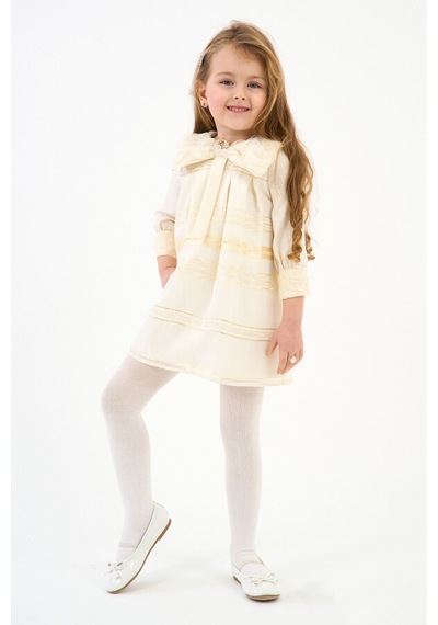Xo Kids Kız Çocuk Elbise 2-6 Yaş 9083 Ekru