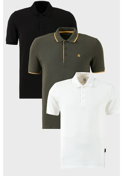 Buratti Erkek T Shirt 590211827s3 Siyah-beyaz-hakisarı Beyaz - Siyah - Haki