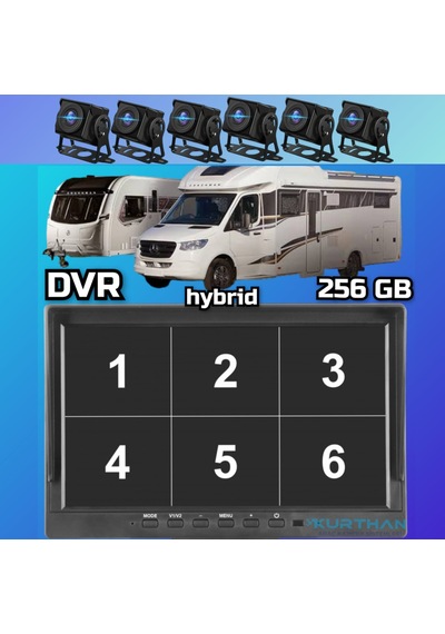 Dvr Monitör Ve 6 Adet 1080 P Ahd 180 Derece Balık Gözü Kamera Set