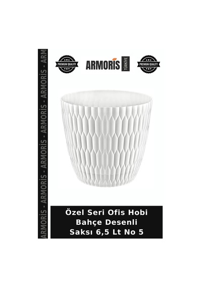 Özel Seri Ofis Hobi Bahçe Desenli Saksı 6,5 Lt No 5