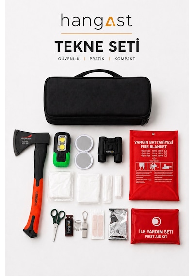Mevzuata Uygun Tekne Güvenlik Seti İlk Yardım Seti, Yangın Battaniyesi, Balta, Dürbün Ve Acil Durum Ekipmanları