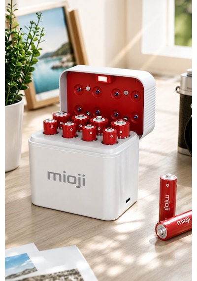 Mioji BT12 AA ve AAA 1.5V Pil Şarj Cihazı Beyaz