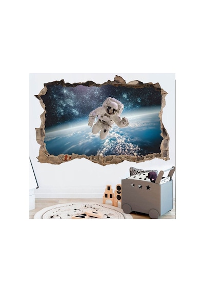Astronot Full Hd Baskı 3d Modern Duvar Sticker