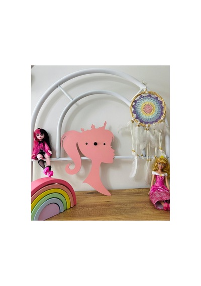 Prenses Pilli Aplik Pembe Ahşap
