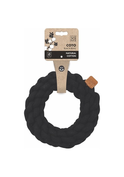 M-pets Coto Örgü Halka Köpek Oyuncağı 18 Cm Siyah