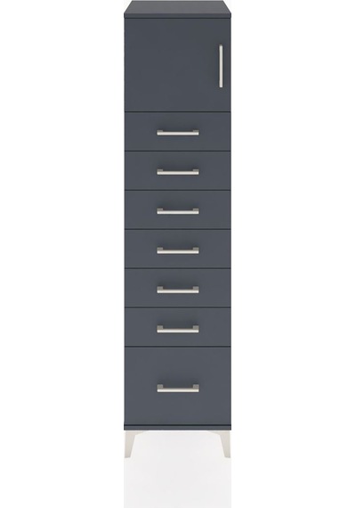 Hyperion Dolap Tek Raflı 7 Çekmeceli Tek Kapaklı 44x44x182 An... Antrasit
