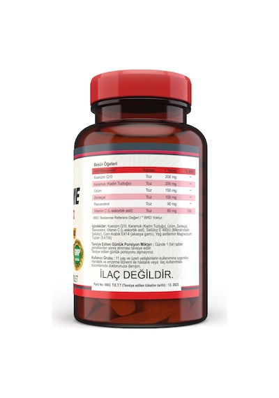 Nevfix Coenzyme Q10 200 MG 120 Tablet Üzüm Resveratrol Koenzim