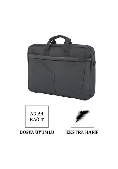 Case Club 2117 Büyük Boy 17,3 Inç Laptop Evrak Çantası Siyah