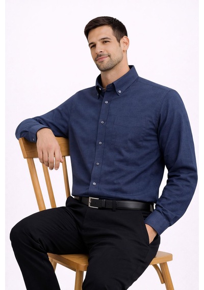 Dormen Uzun Kol Klasik Erkek Regular Fit Gömlek 7607 Lacivert