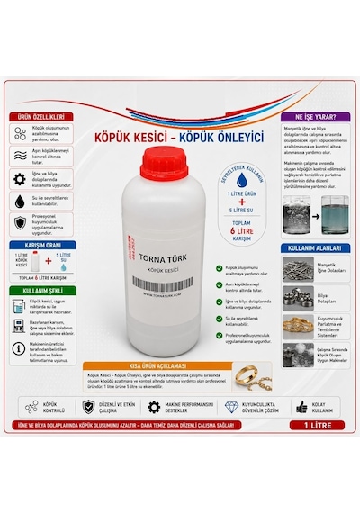 Torna Türk Köpük Kesici Köpük Önleyici 1 Litre