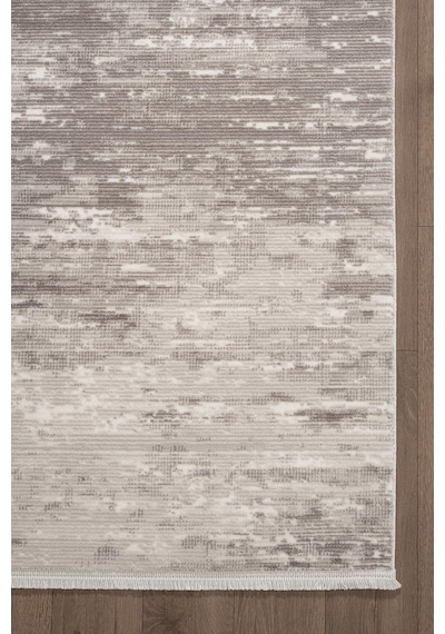 Leon Ln001z Gri Halı Modern Desen Pamuk Taban Akrilik Tozuaz Salon Yatak Odası Koridor Halısı-690 Gri
