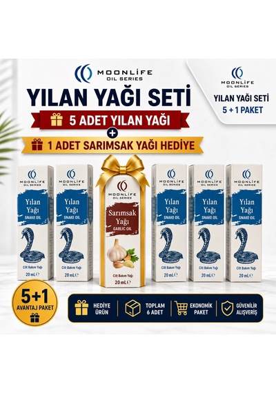 Moonlıfe Yılan Yağı 20 Ml 5 Adet + Sarımsak Yağı Hediye 100 ML