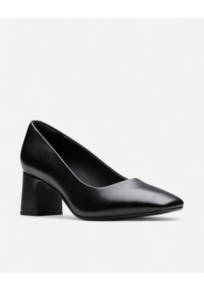 Clarks Fernie Court Black Leather, M 3 Kadın Siyah Topuklu Ayakkabı 26183032 siyah