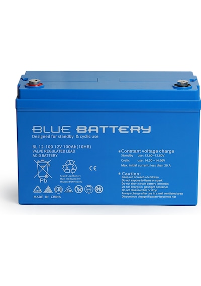 Blue Battery 12 V 100 Amper Bakımsız Kuru Akü Ups Aküsü