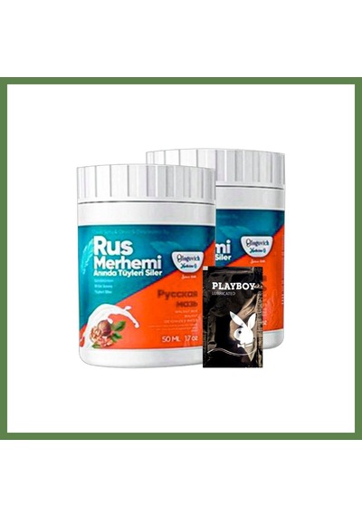Bezos Playboy Turquoise 2li Adet Ceviz & Ceviz Sütü Rus Merhemi 50 Ml Tüylere Krem + Yanında Jel Hb006
