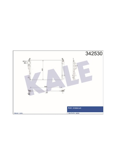 KALE OTO Radyatör 342530 Klima Radyatörü İx55 Veracruz