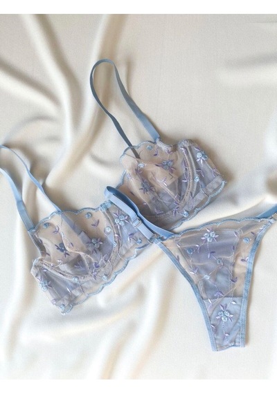 La Linaa Flora Buz Mavisi Kadın Bralet Takım-buz Mavisi Buz Mavi