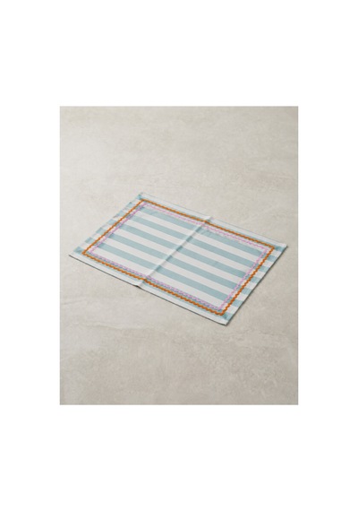 Mavi Çizgili Pembe - Turuncu Biyeli Amerikan Servisi 2'li Set 33x44 Cm Sofra Ve Masa Düzeni Dekoru Mavi - 887012824 Mavi