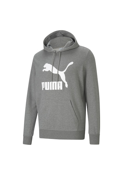 Puma Classics Logo Erkek Kapüşonlu Hoodie - Gri