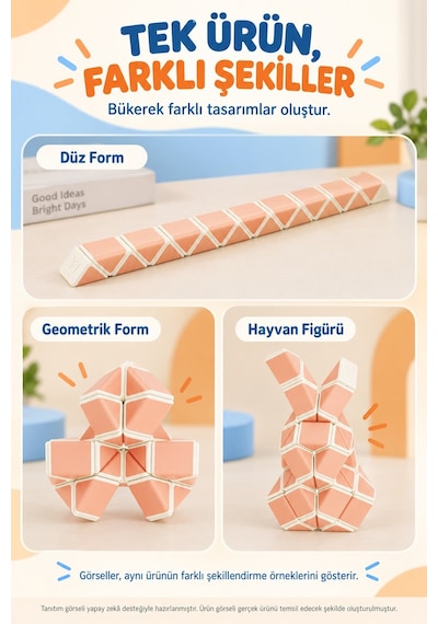Magic Snake Zeka Oyunu Akıl Oyunu Sabır Oyunu 36 Segment Şekil Yılanı Turuncu