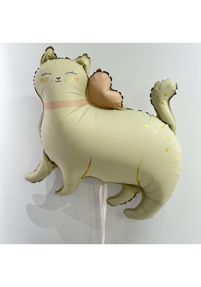 Retro Beyaz Kedi Folyo Balon 67x62 Cm BEYAZ