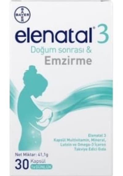 Elenatal 3 Mutivitamin Takviye Edici Gıda 30 Kapsül