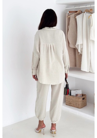 Asprin Fashion Gömlek Pantolon Takım Beyaz Beyaz