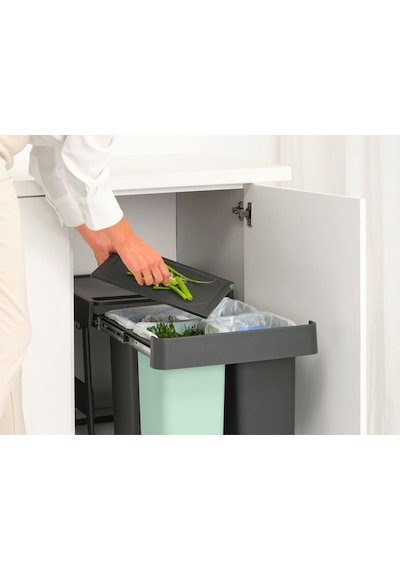 Brabantia Dark Grey Sort&go Buılt In Bın Çöp Kutusu 10+10+20lt Siyah