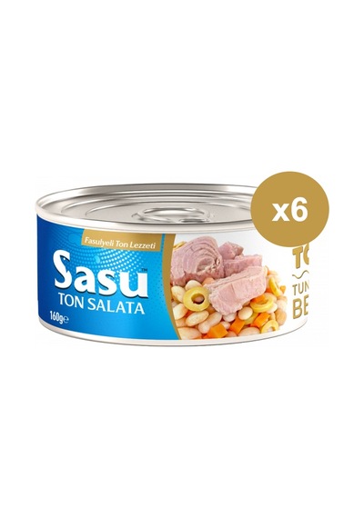 Sasu Fasulyeli Ton Salata İri Parça 6 x 160 G