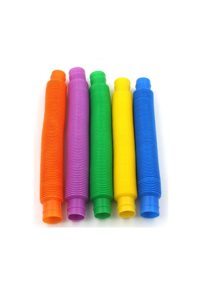 Pop Tube Eğitici Uzayıp Kısalan Borular Stres Giderici Renkli Bir