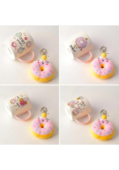Donut Peluş Anahtarlıklı Porselen Kupa - Sürpriz 4 Farklı Modelden Biri - Hediyelik Sevimli Kupa Bardak Ve Yumuşak Anahtarlık Seti Asorti/karışık 1 Adet Beyaz - Çok Renkli Donut Peluş Anahtarlıklı Porselen Kupa - Sürpriz 4 Farklı Modelden Biri - Hediyelik Sevimli Kupa Bardak Ve Yumuşak Anahtarlık Seti Asorti/karışık 1 Adet Beyaz - Çok Renkli