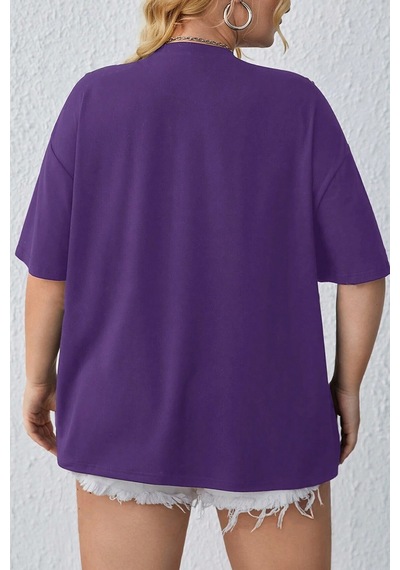 Unisex California West Coast Baskılı Tasarım Tshirt Mor