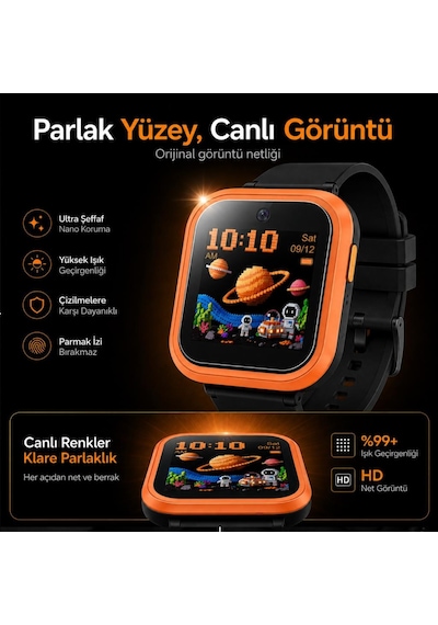 Tcl Kids Watch K5 İle Uyumlu Ekran Koruyucu Nano Parlak 2 Adet Mt50v