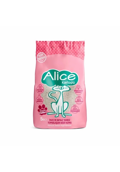 Alice Kartopu Topaklaşan İnce Taneli Kedi Kumu 4x5 Lt
