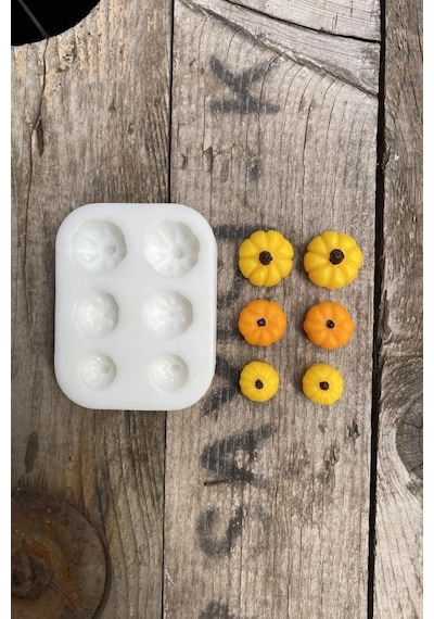 Kabak Mini Altılı Mum Kalıbı Silikon 50 x 22