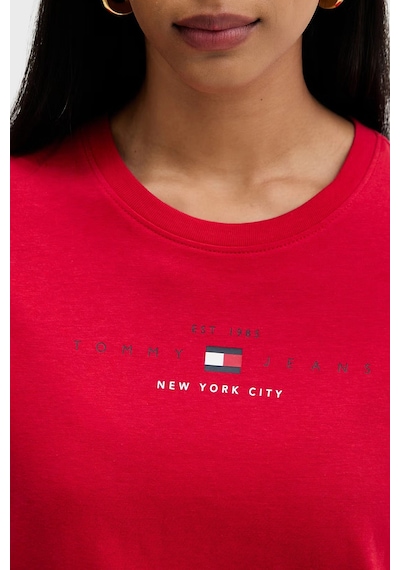 Tommy Jeans T Shirt Kadın T Shirt Dw0dw22789 Xk9 Kırmızı Kirmizi