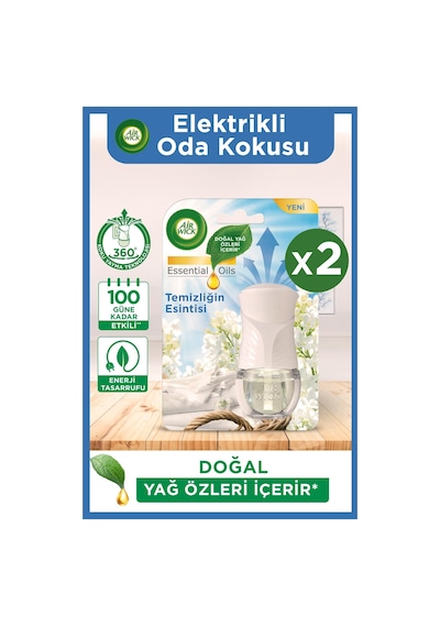 Air Wick Elektrikli Oda Kokusu Temizliğin Esintisi Kit (Cihaz + Koku) x 2