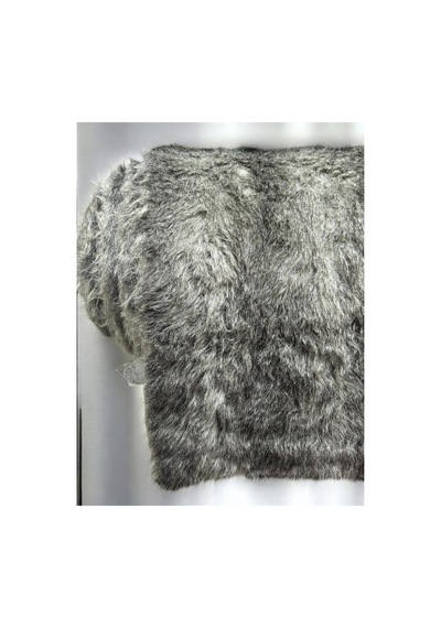 Doğal Görünümlü Kürk Koyu Desenli Uzun Tüylü Peluş Kumaş - 50x150 Cm Koyu Koyu