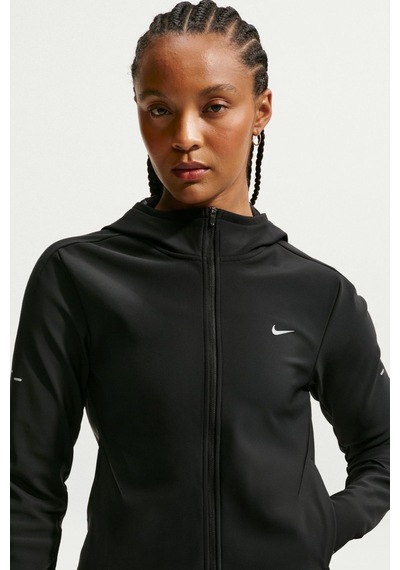 Nike Swift Therma Fit Fitted Womens Jacket Kapüşonlu Reflektörlü Su İtici Kadın Koşu Ceketi Siyah