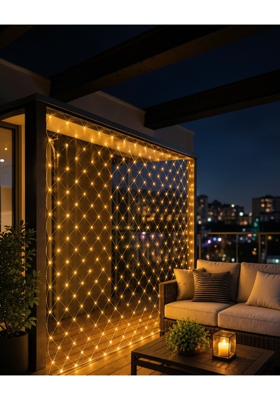 3x3 Metre Led Işık Ağı İç Ve Dış Mekân Kullanımı Diğer