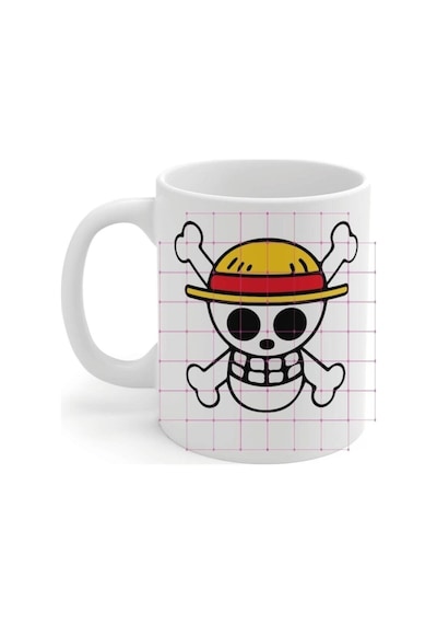 Anime One Piece Logo Baskılı Kupa Bardak Beyaz