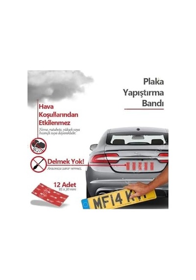 Dünya Magnet 12 Adet 3m Plaka Yapıştırma Bandı Otomobil Motosiklet Kamyon Plaka Yapıştırma Bant