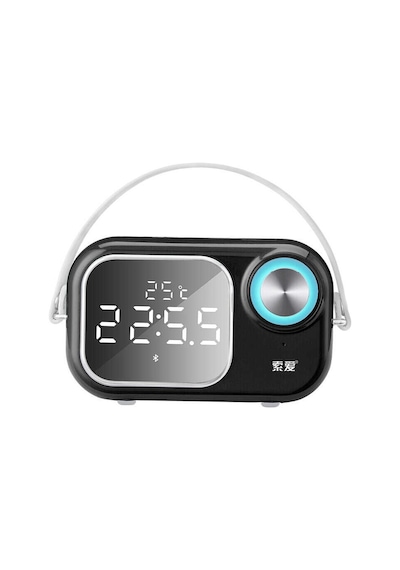 Soaiy E16 Taşınabilir Kablosuz Bluetooth Hoparlör - Dijital Saat & FM Radyo & USB & Hafıza Kartı - ZORE-219473