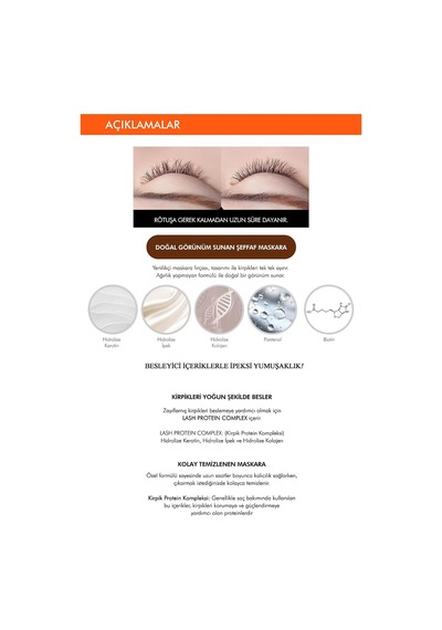Keratin Ve Kolajen İçeren Besleyici Şeffaf Maskara No Retouch Lash Correcting Mascara Çok Renkli