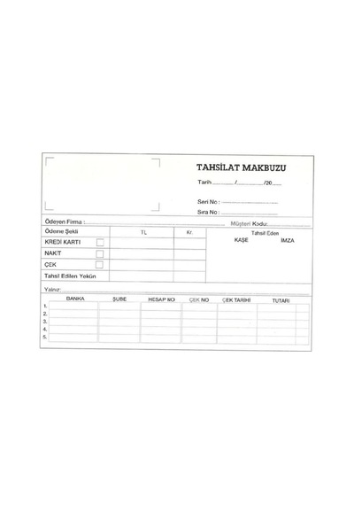 Tahsilat Makbuzu Otokopili 2-50 Gürmat Tahsilat Makbuzu Kendinden N11.2671