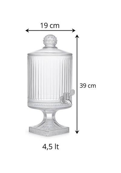 Elysia Desen Cam Şerbet-meyve Suyu-sıvıyağ-su Sebili 4.5 Lt.