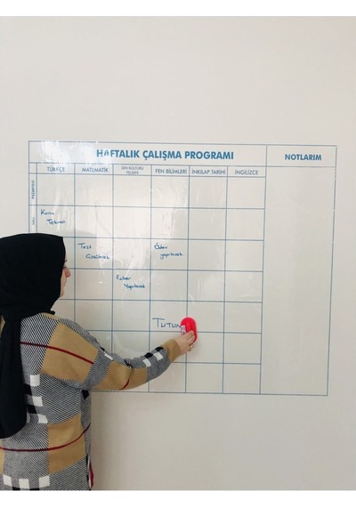 Haftalık Ders Çalışma Programı Akıllı Kağıt Tahta Yazı Tahtası 12