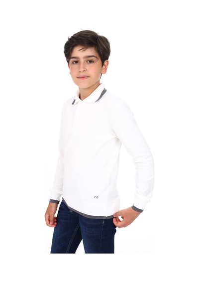 Toontoy Erkek Çocuk Baskılı Sweatshirt Ekru