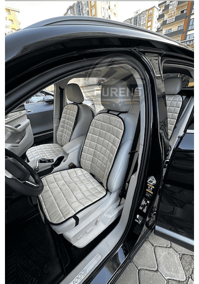 Fiat Egea Cross Bej Tay Tüyü Cepli & Terletmez Sırtlı Oto Koltuk Minder Seti - Koruma Kılıfı  Ön & Arka Set